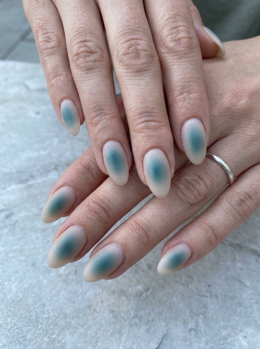 Teal Aura Nails
